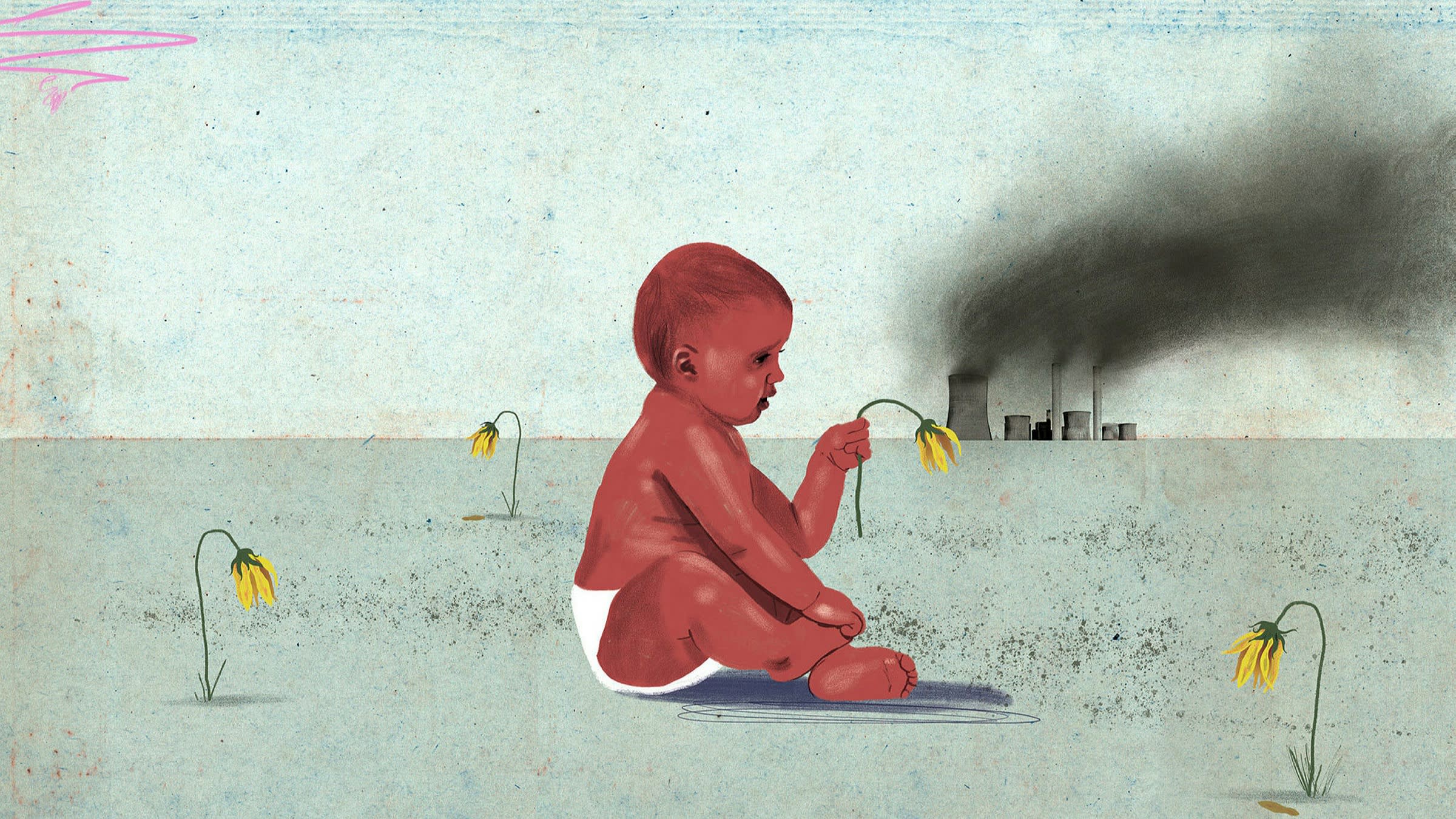 Barry Falls illustration of Jeremy Grantham column ‘The severe cost of the world’s baby bust’