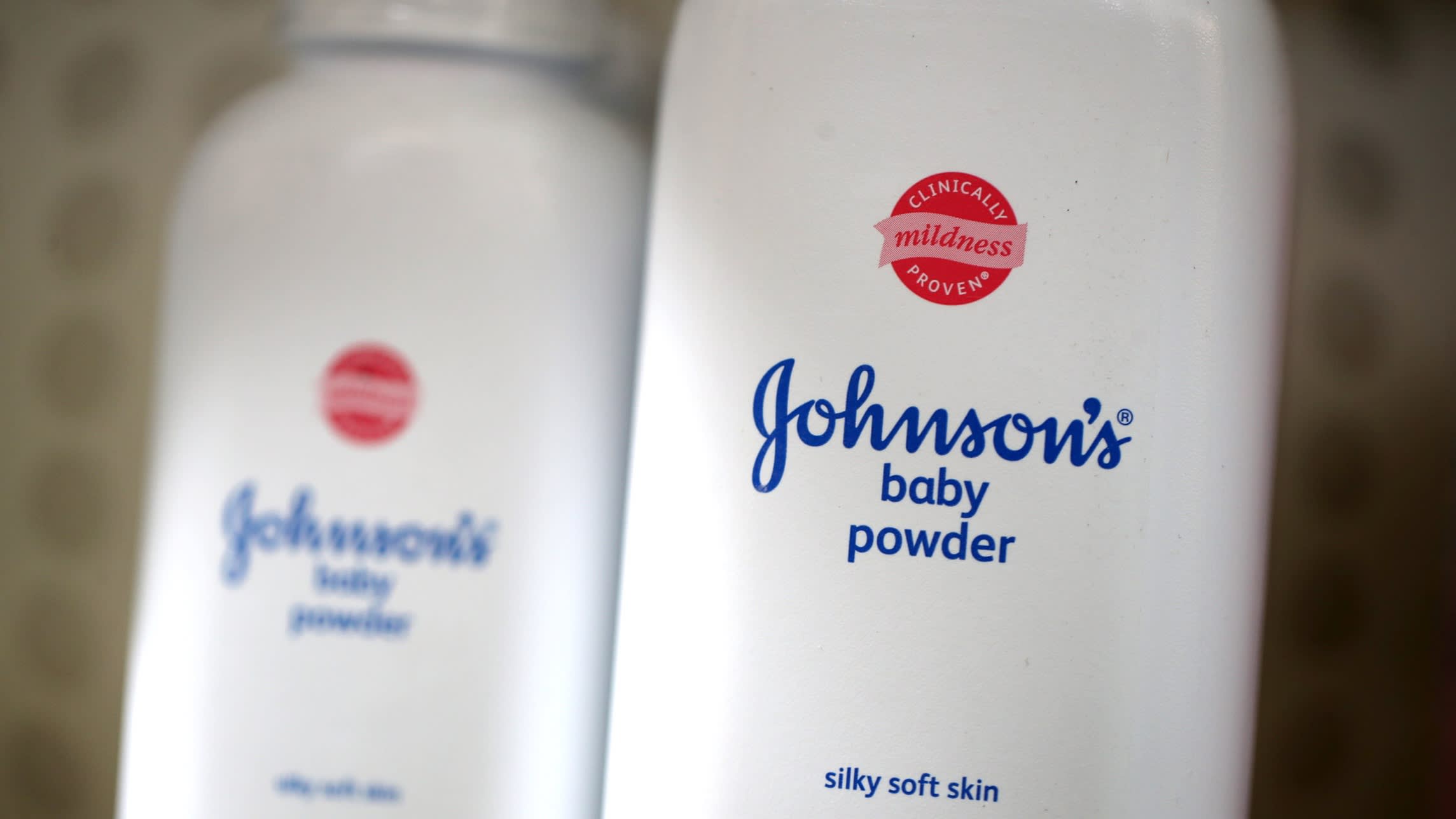 Containers of  Johnson’s baby powder made by  Johnson & Johnson