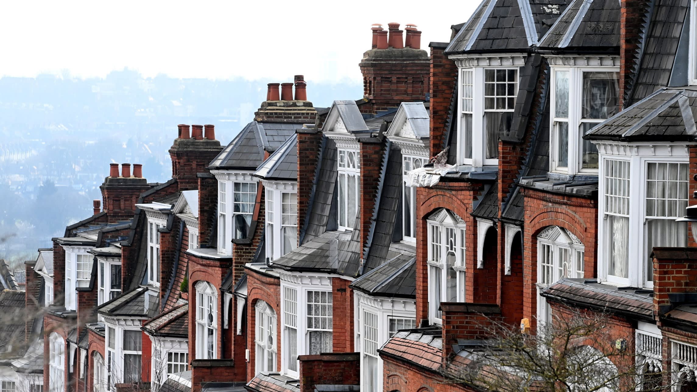 A row of houses in London