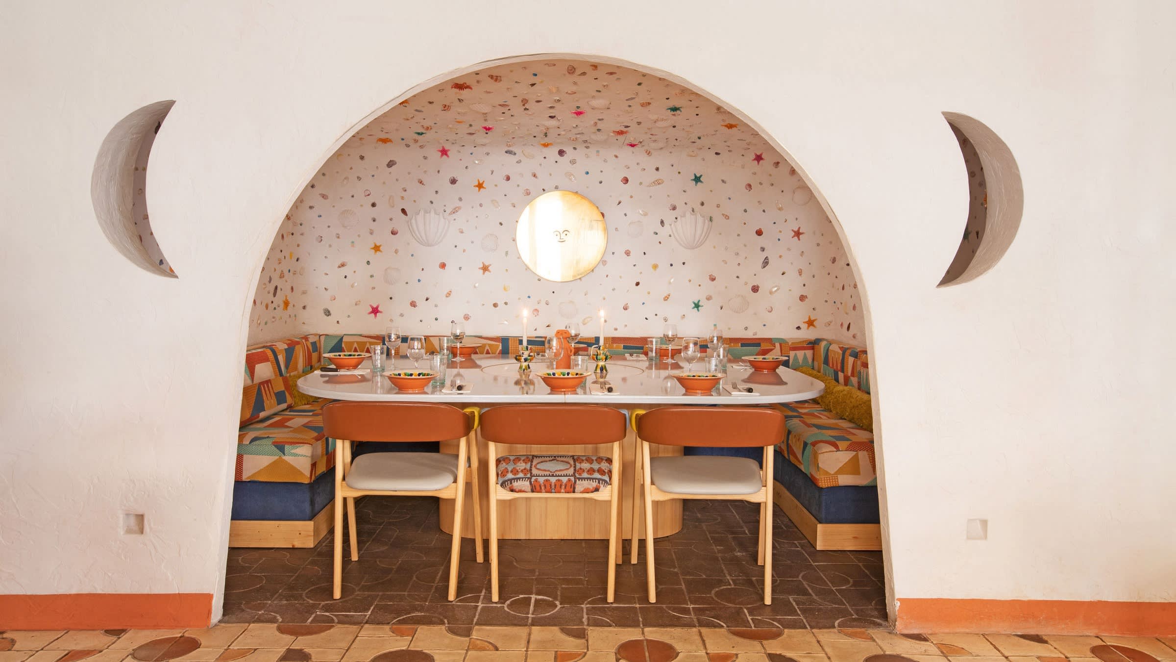 A dining alcove at Montesol Experimental Ibiza