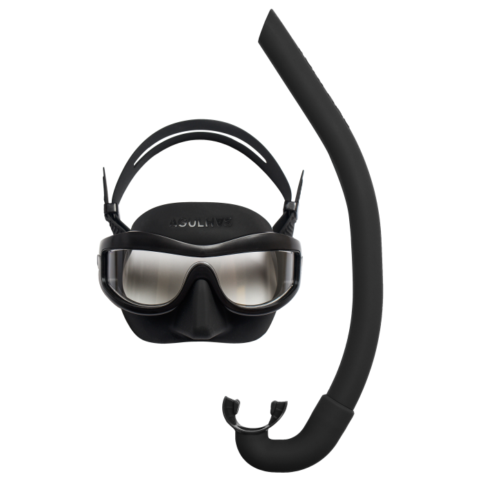 Agulhas Mokarran mask, $105, and silicone snorkel, $35
