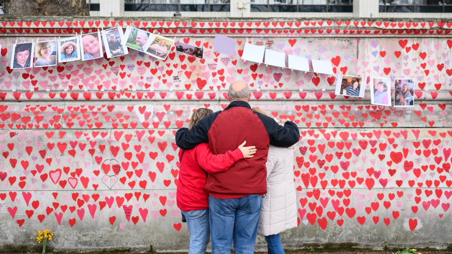 The Covid Memorial Wall opposite the Houses of Parliament in London